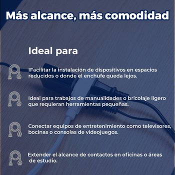 Extensión Eléctrica Doméstica marca Volteck 8 m Blanca