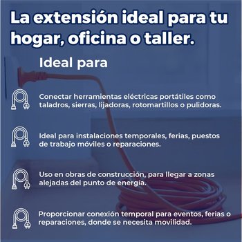 Extensión Eléctrica Volteck Naranja 10 m