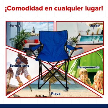 Silla Camping plegable azul