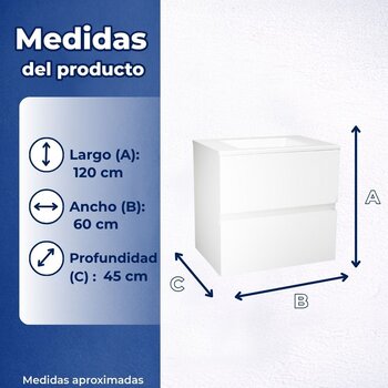 Mueble para baño Primmo 60 Glacé Helvex 2 cajones