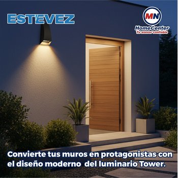 Luminario de sobreponer en Muro Tower Luz Cálida Estevez