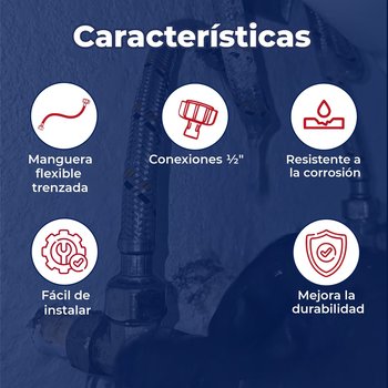 Manguera Para Sanitario Flexible Coflex ½ x ½ pulg x 40 cm