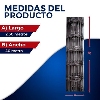 Malla Electrosoldada DeAcero 66-1010 2.5 x 40 ML 100 m2