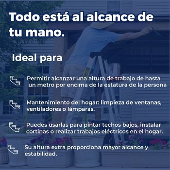Escalera Tijera Cuprum Aluminio 4 Peldaños 1.53 Mts