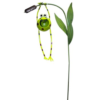 Estaca decorativa solar p/jardín Variedad de figuras rana 1.21 M