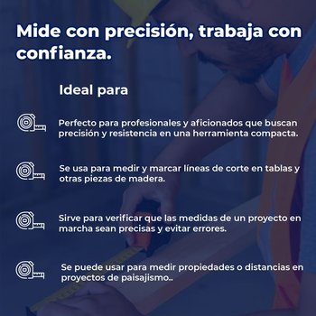 Cinta de Medir Flexómetro Auto-Lock 5 m cinta 19 mm Truper