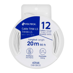Cable Eléctrico THHW-LS Calibre 12 AWG Blanco 20 m