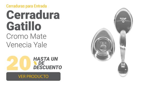 Cerradura Entrada Gatillo Cromo Mate Venecia Yale