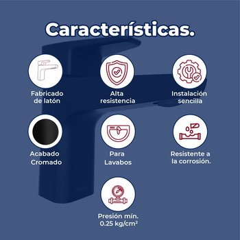 Llave Monomando Para Lavabo Piazza Ébano Helvex PIA-100-EB