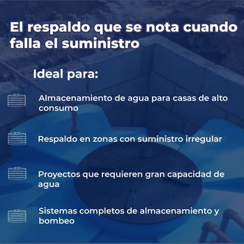 Cisterna Sin Equipo Iusa 10,000 L 2.20 X 2.86 Azul