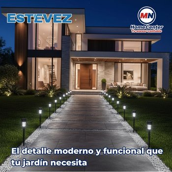 Luminario solar led jardín estaca recargable 5000K clue negro