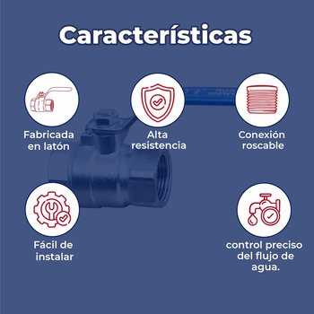 Válvula de Esfera Roscable Rugo 19 mm ¾ pulgada