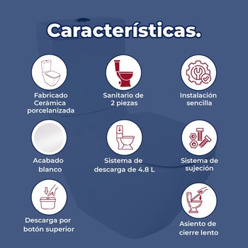 Sanitario 2 piezas WC Murano Blanco 4.8 l