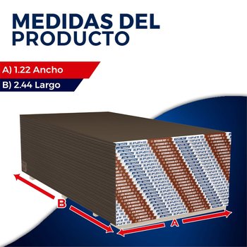 Panel Yeso Exterior ½ pulg 1.22 x 2.44 ml 25 kg