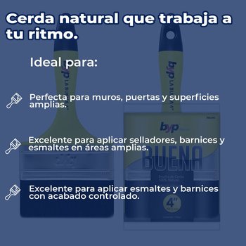 Brocha Byp de cerda natural La Buena 4” pulgadas