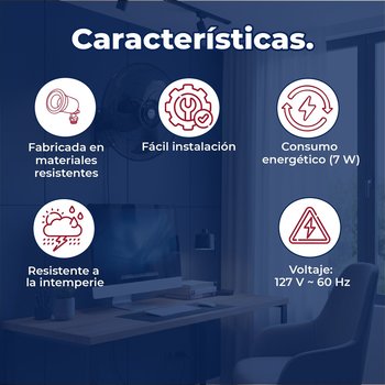 Paquete Luminario Intemperie mas foco AKSI 7W