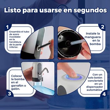 Dispensador de Agua Garrafón Blanco Recargable