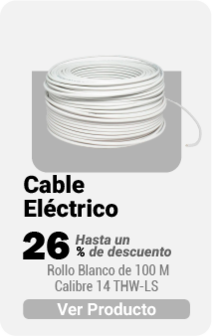 Cable Eléctrico Blanco Rollo de 100 M Calibre 14 THW-LS