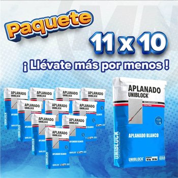 Paquete 11x10 Sacos Aplanado Uniblock 40 KG
