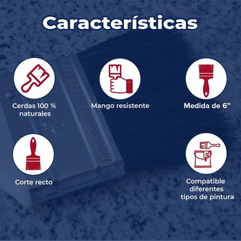 Brocha de cerda natural Byp La Regia 6” Pulgadas