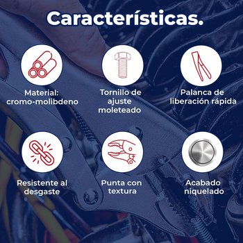 Pinza de Presión 10" Pulgadas Mordaza Recta Truper