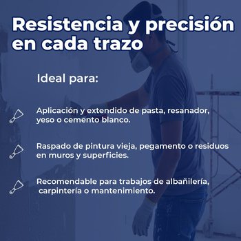 Espátula recta acero rígido 2 Pulgadas con mango de plástico BYP