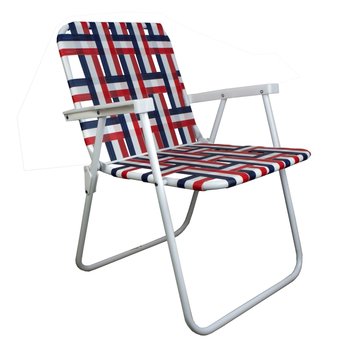 SILLA JARDIN PLEGABLE ENTRAMADO ROJO Y BLANCO