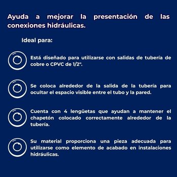 Chapetón Cromado Llave Control ½ pulg Universal Coflex