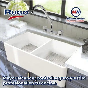 Llave Mezcladora 8" Para Fregadero al Piso Con Cubierta Rugo 8IS