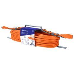 Extensión Eléctrica Uso Rudo 20 m Calibre 16 Naranja