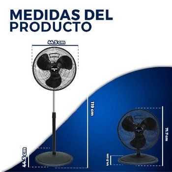 VENTILADOR PEDESTAL 16 PULGADAS 2 EN 1 ASPA PLASTICA