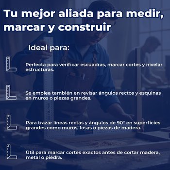 Escuadra 16"X24" de acero para cantero Truper