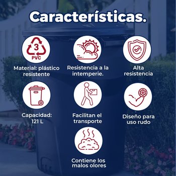 Cesto Plástico 121 Lts Azul