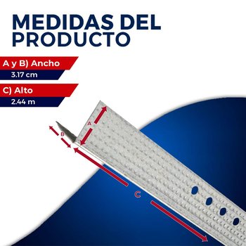 Esquinero metalico calibre 26 3.17X3.05 M