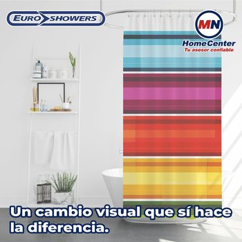 Cortina Para Baño 180x180 cm Poliéster Chromatic Euro Showers