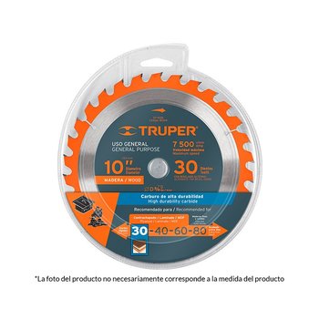 Disco Sierra Madera 40 Dientes Truper 10 pulg Centro 5/8