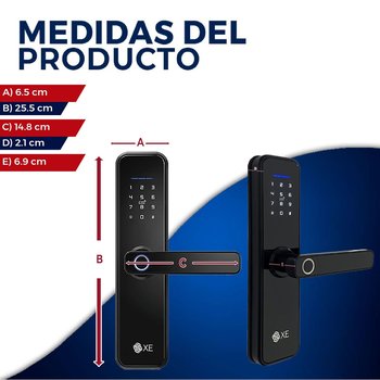 Cerradura Inteligente XE CI-400BT Bluetooth Negro Seguridad