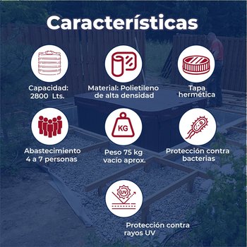 Cisterna Rotoplas Equipada 2800 L Para Almacenar Agua