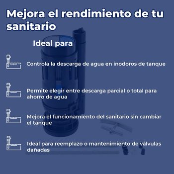 Válvula de Descarga Dual 2 Pulgadas Negro 820VT Fluidmaster