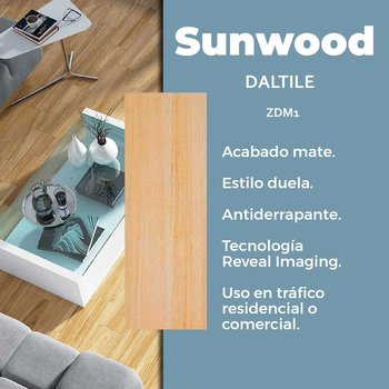 Piso Sunwood Natural Daltile 18x50 cm