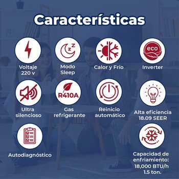 Aire Acondicionado Minisplit 1.5 Tonelada Frio Calor 220V Prime
