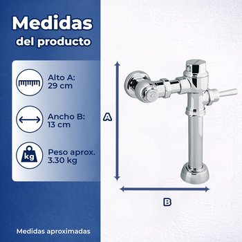 Fluxómetro de Manija para Taza 6 L Spud de 38 mm Helvex 110-38