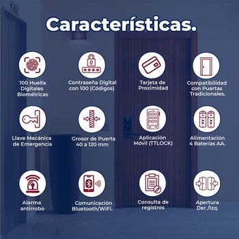 Cerradura inteligente para puerta XE CI-200BT negra bluetooth