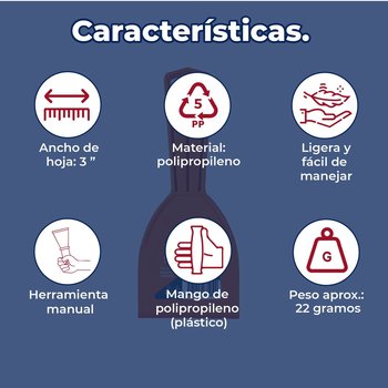 Espátula plástica de 3" Pulgadas Truper