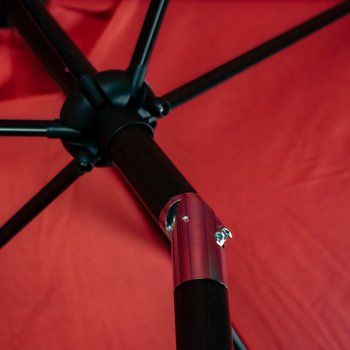 Sombrilla Jardín Manivela De Acero Roja