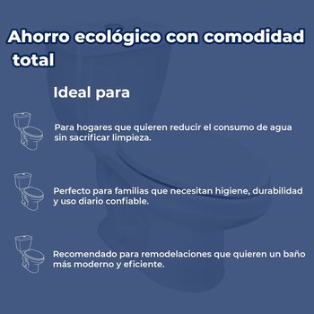 Sanitario WC Alargado Blanco Drakar16 Ecológico 4.8 L Helvex