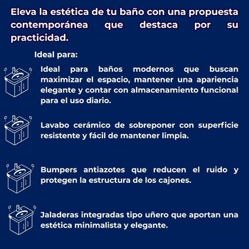 Gabinete de Baño Helvex Primmo 60 Nevis, 2 Cajones