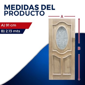 Puerta de Caoba Oval Baggio Gumont .91 x 2.13 mts