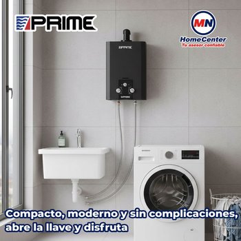Calentador Paso 6 L Instantáneo Baja Presión Gas LP Prime Negro