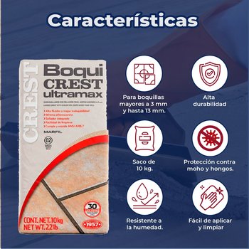 Boquilla con arena 10 kg Crest color marfil